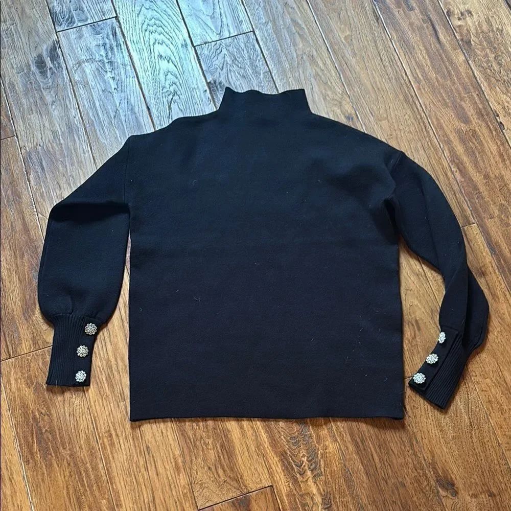 Tahari Black SweaterβwithβButtonβAccents